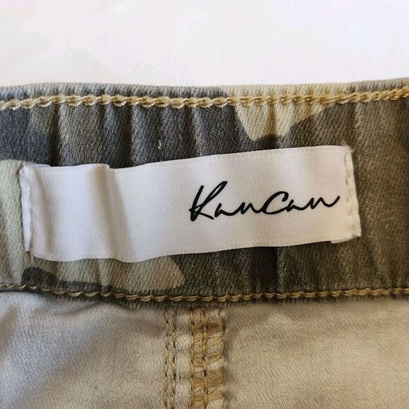 Y2K Camo Mini Skirt Kancan Women's Sz S Gold Button Trendy Clubwear - Picture 5 of 7